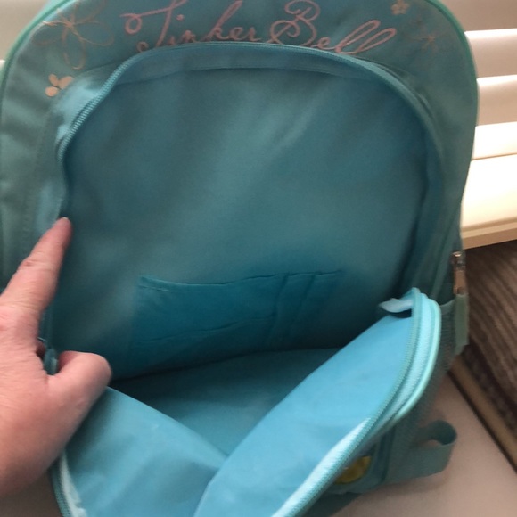 Kid’s Backpack Disney Tinker Bell Light Green 2 Pocket Girls Backpack - Picture 8 of 12